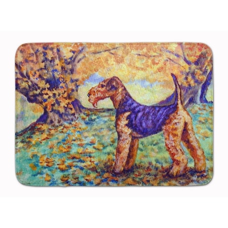 Carolines Treasures Autumn Airedale Terrier Machine Washable Memory Foam Mat 7343RUG